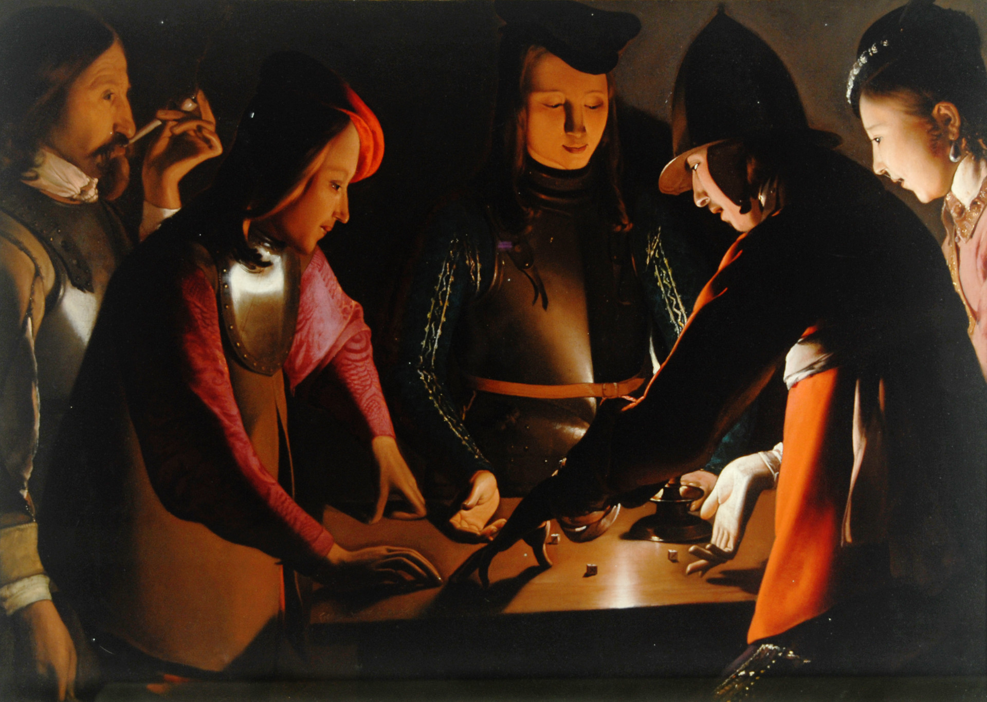 Georges de La Tour, I giocatori di dadi (The dice Players), 1650 - 1651, olio su tela 92.5 x 130.5 cm, Preston Park Museum and Grounds, Stockton-on-Tees, U.K.