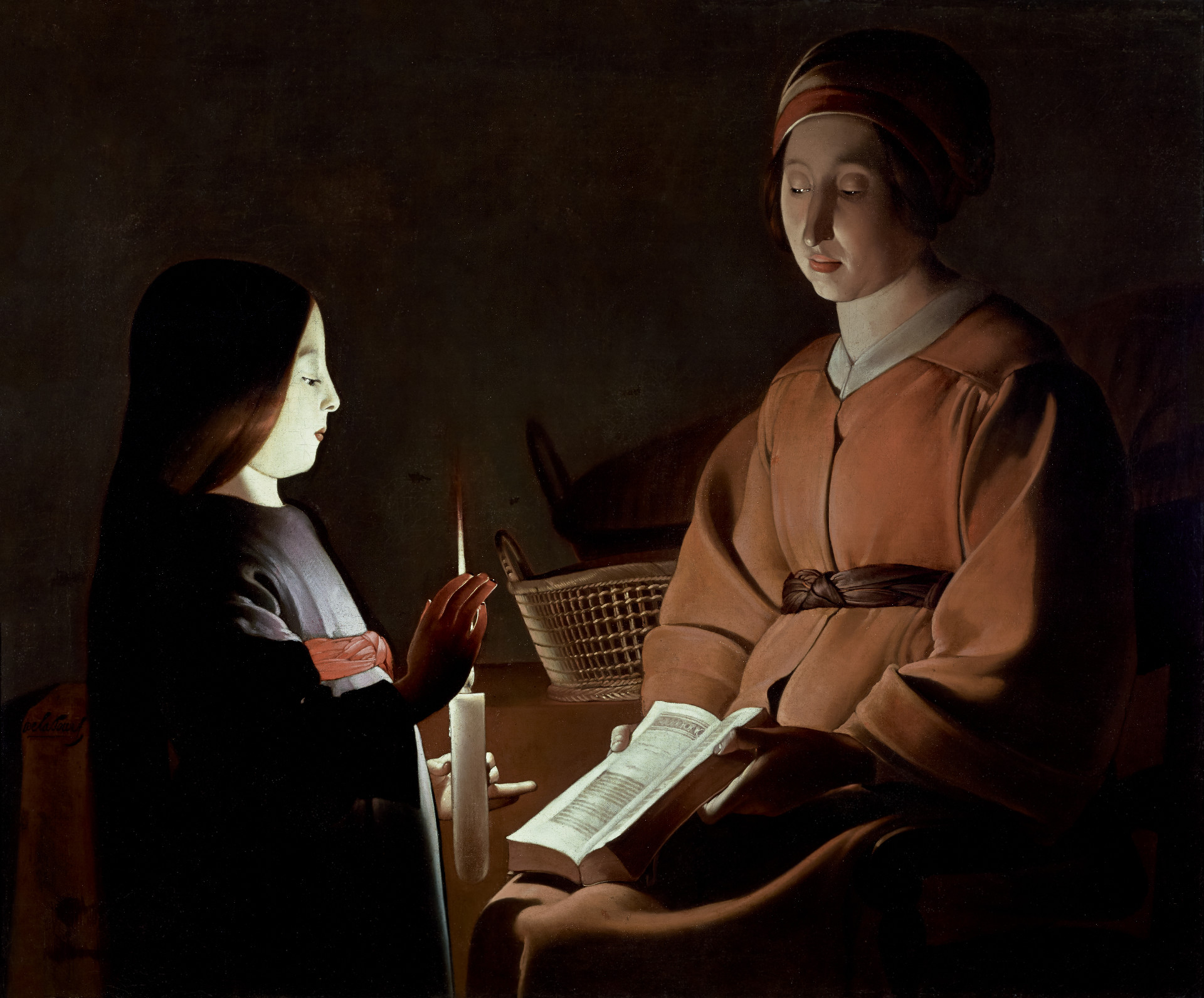Georges de La Tour (e bottega?/and workshop?), Educazione della Vergine (The education of the Virgin), 1650 ca., olio su tela 83.8 x 100.3 cm, The Frick Collection New York U.S.A.