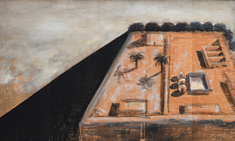 Ercole Pignatelli, Masseria Fortificata cm 100x168 anno 1985 (C) Francesco Pignatelli