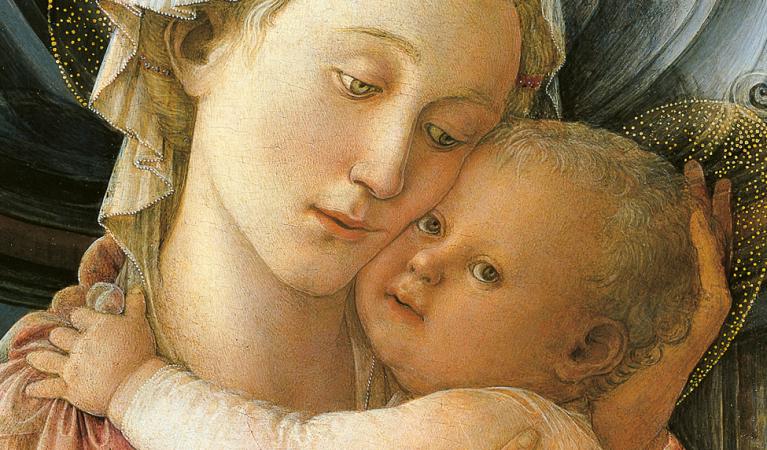 Filippo Lippi, Madonna col bambino, dettaglio, Firenze, Palazzo Medici Riccardi