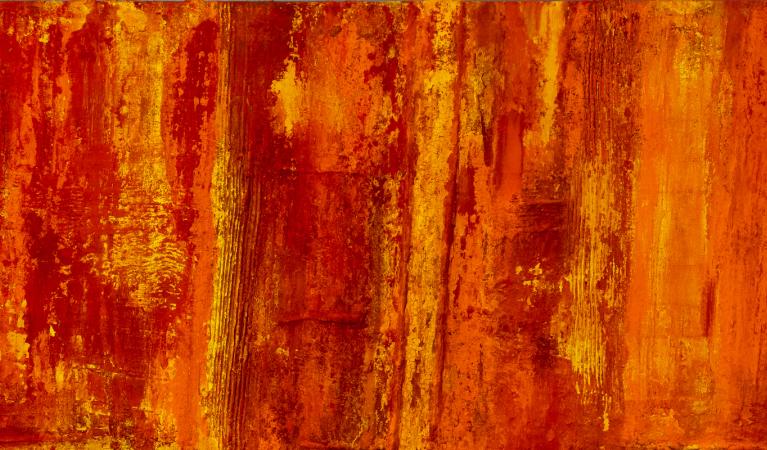 Orange yellow sun, 2017 Olio e pigmento su tela /  Oil and pigment on canvas,  230 × 200 cm Collezione privata / Private  collection