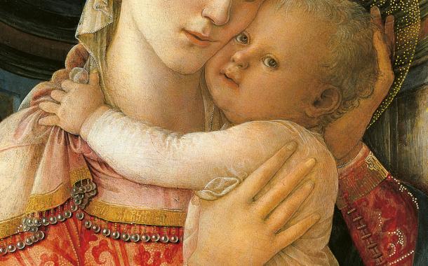 Filippo Lippi, Madonna col bambino, dettaglio, Firenze, Palazzo Medici Riccardi